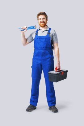 Technician standing in home kitchen